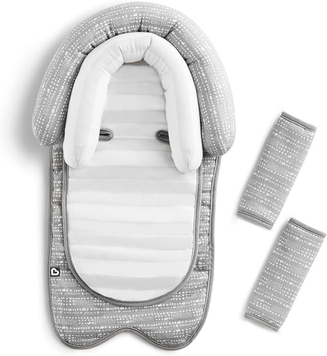 Munchkin Car Seat Head Support Baby, Infant and Newborn, Fabric Strap Covers, Silver-Ion Technolo... | Amazon (US)