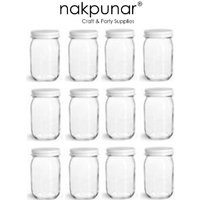 Nakpunar 12 Pcs 16 Oz Mason Glass Jars With White Lid - Storage & Organization | Etsy (US)