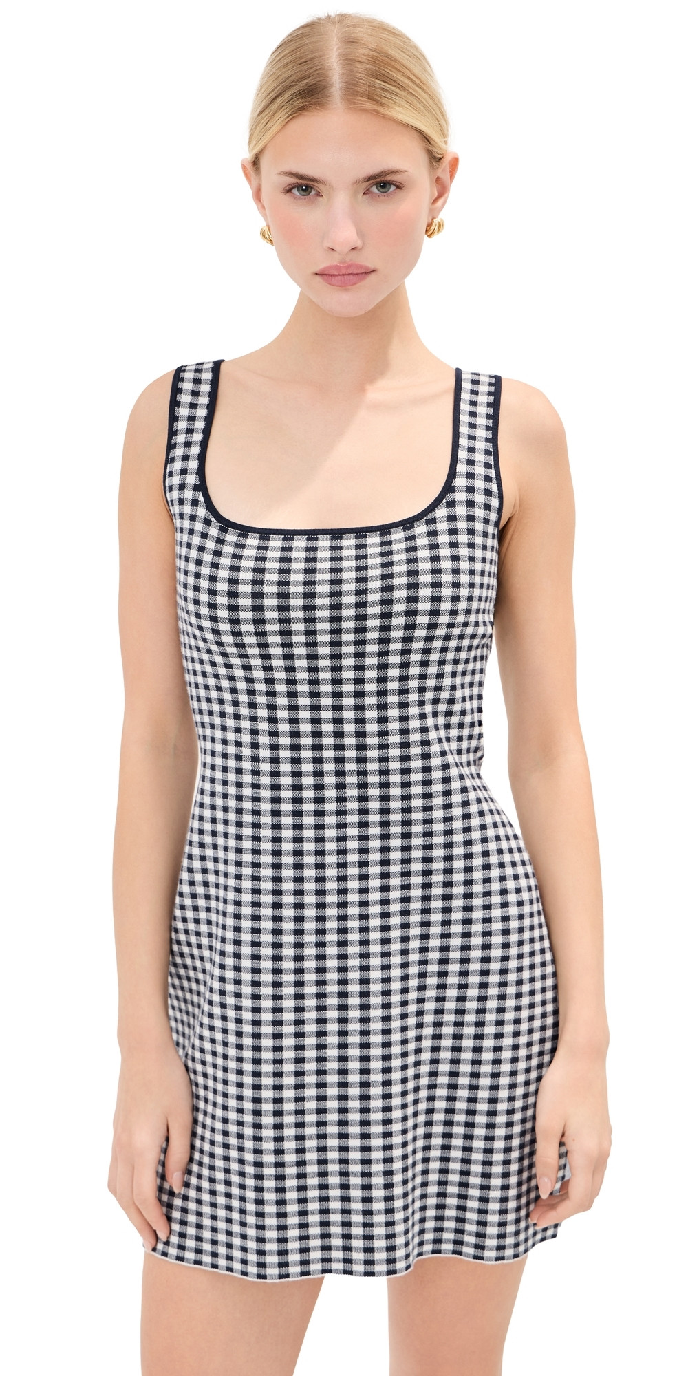 LE BOP Gingham Knit Mini Dress Midnight/White XS | Shopbop