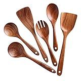 Kitchen Utensils Set,NAYAHOSE Wooden Cooking Utensil Set Non-stick Pan Kitchen Tool Wooden Cookin... | Amazon (US)