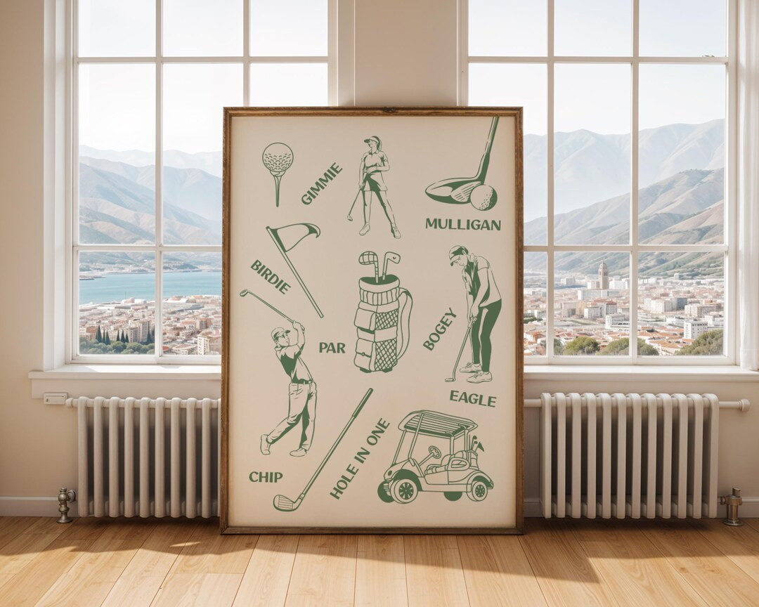 Golf Wall Art Print Digital Download Golf Decor With Classic Golf Terms Minimalist Golf Poster fo... | Etsy (US)