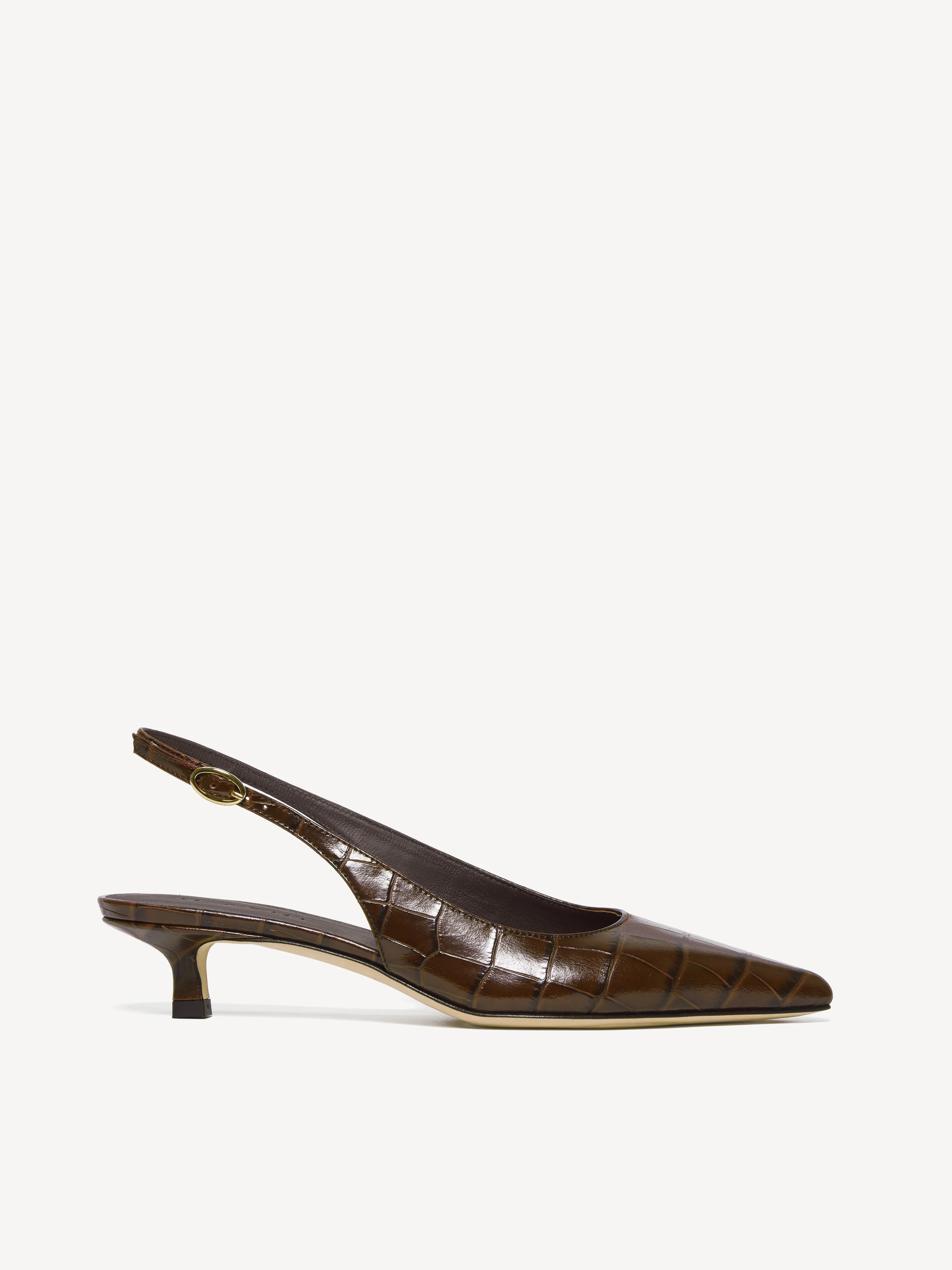 M.Gemi The Lisinda Women's Pumps, Size 40.5 in Chocolate Croco | M.GEMI