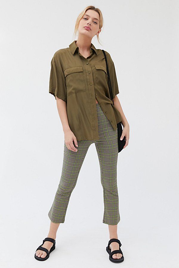 UO Lola Plaid Kick Flare Pant - Assorted 0 at Urban Outfitters | Urban Outfitters (US and RoW)
