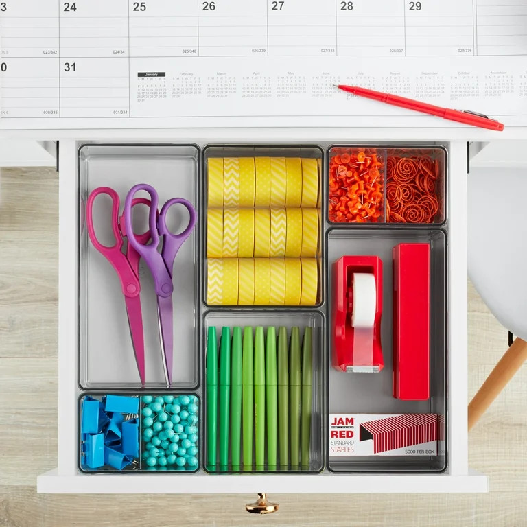 The Home Edit Office Drawer Edit Organizer, 6 Pieces, Clear | Walmart (US)
