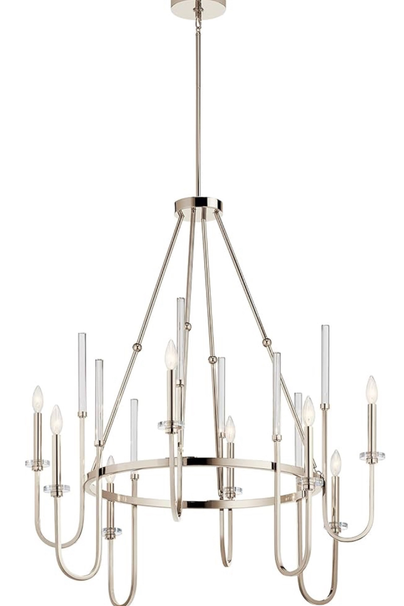 KICHLER Kadas 40.75" 8 Light Chandelier with Clear Crystal Glass in Polished Nickel

#LTKHome