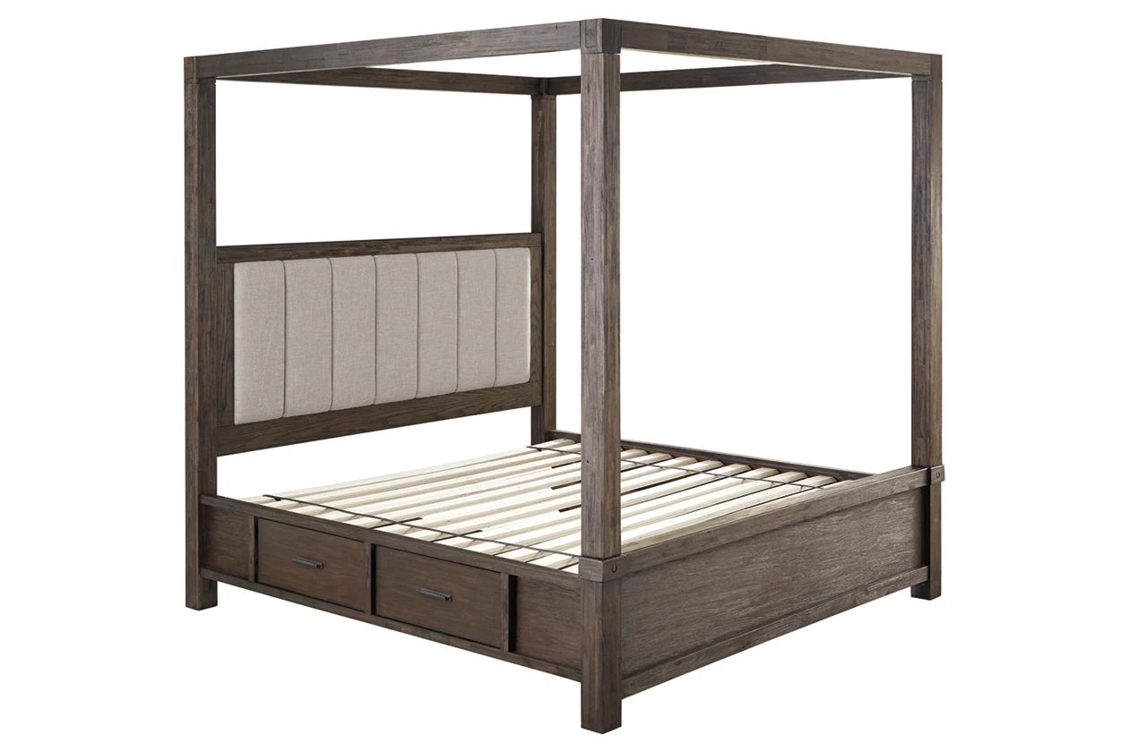 Dellbeck King Canopy Bed with 4 Storage Drawers | Ashley Homestore