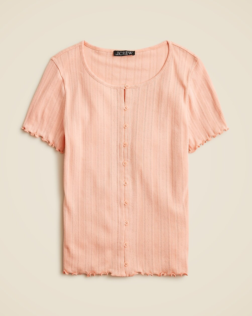 Pointelle short-sleeve knit cardigan | J. Crew US