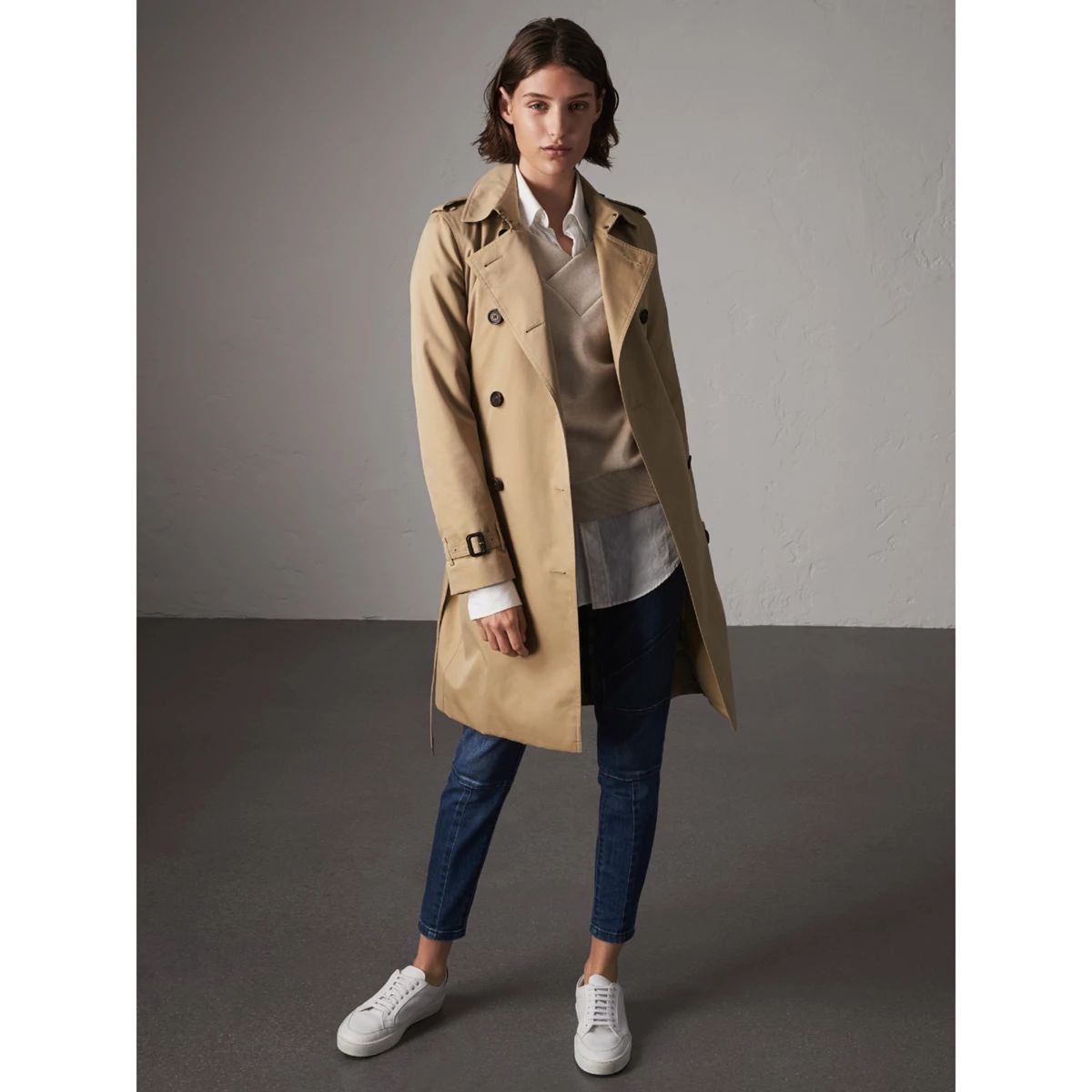 Burberry The Kensington - Long Heritage Trench Coat, Size: 12, Yellow | Burberry (US)