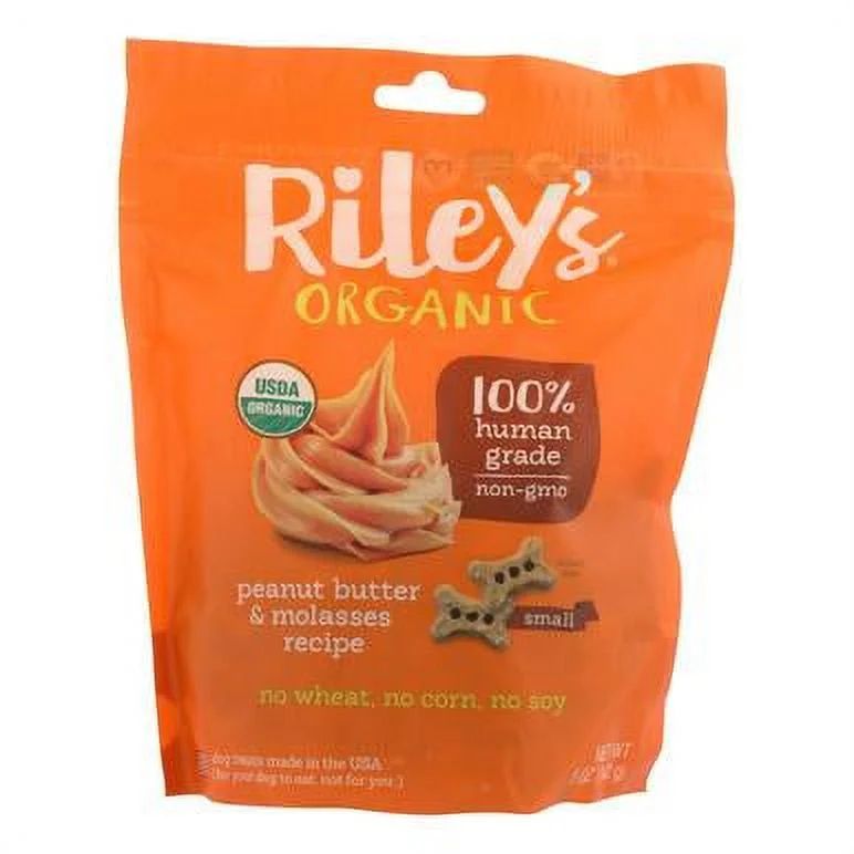 Riley's Organics Organic Dog Treats, Peanut Butter &amp; Molasses Recipe, Small 5 Oz | Walmart (US)