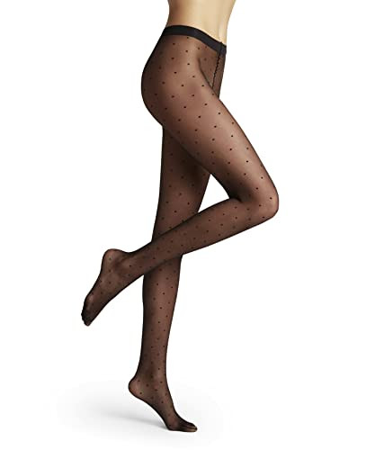 FALKE Women's Dot 15 Denier Tights, Patterned Stockings, Casual and Dress Clothing, Fine Sheer Transparent, Nylon, Black (Black 3009), S, 1 Pair | Amazon (US)