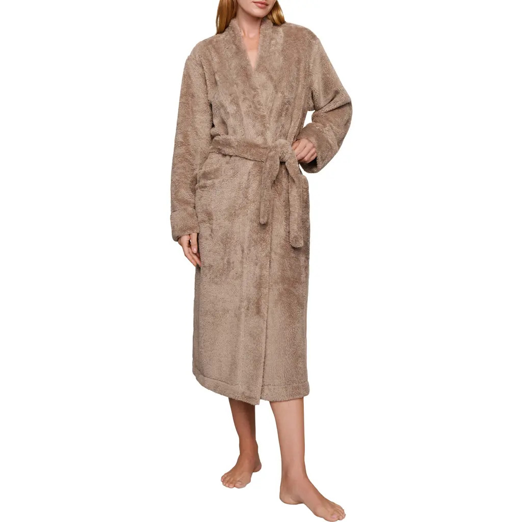Eberjey Plush Long Robe in Toffee at Nordstrom, Size Small | Nordstrom