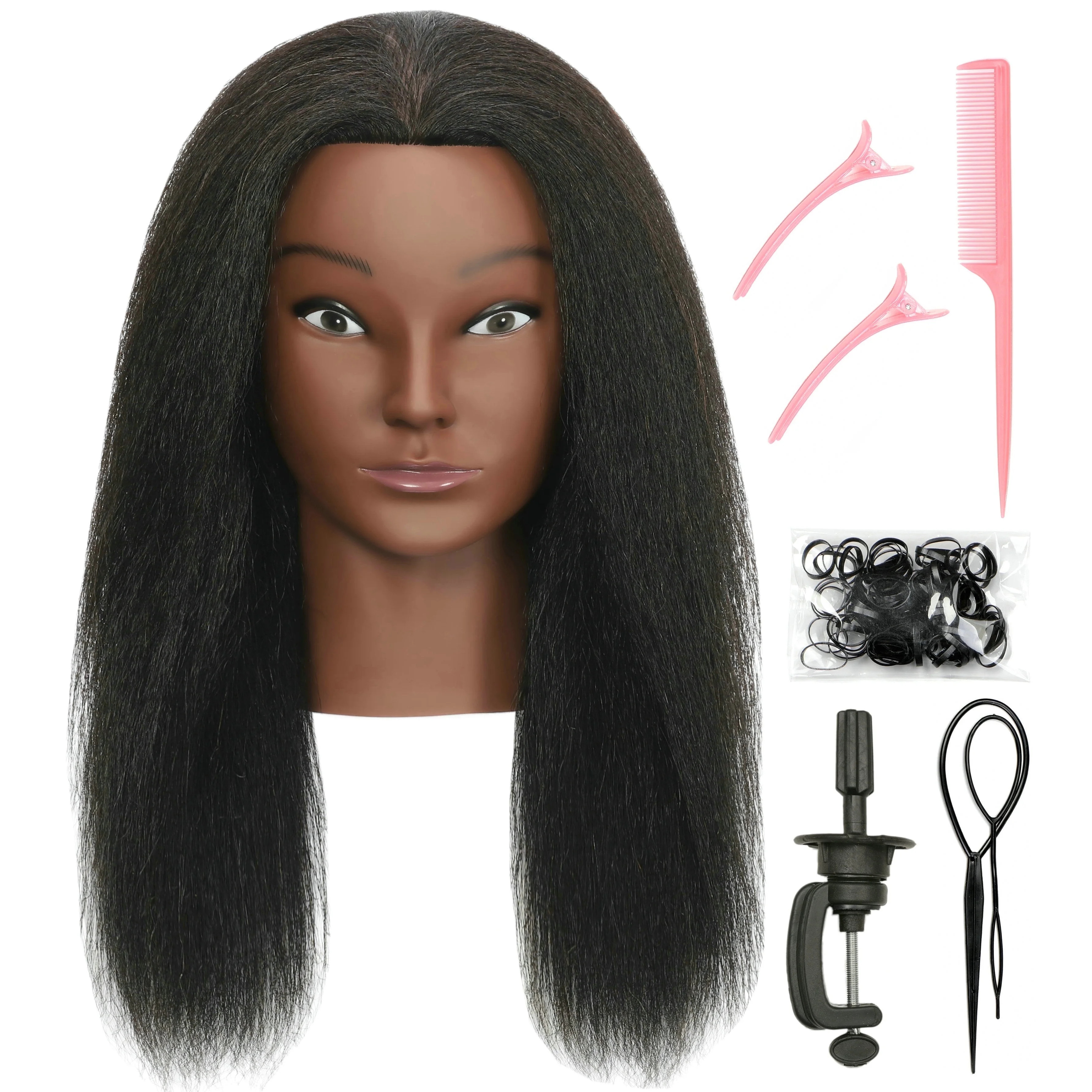 RYHAIR African American Mannequin Head 100% Human Hair for Practice Braiding Styling Cosmetology ... | Walmart (US)