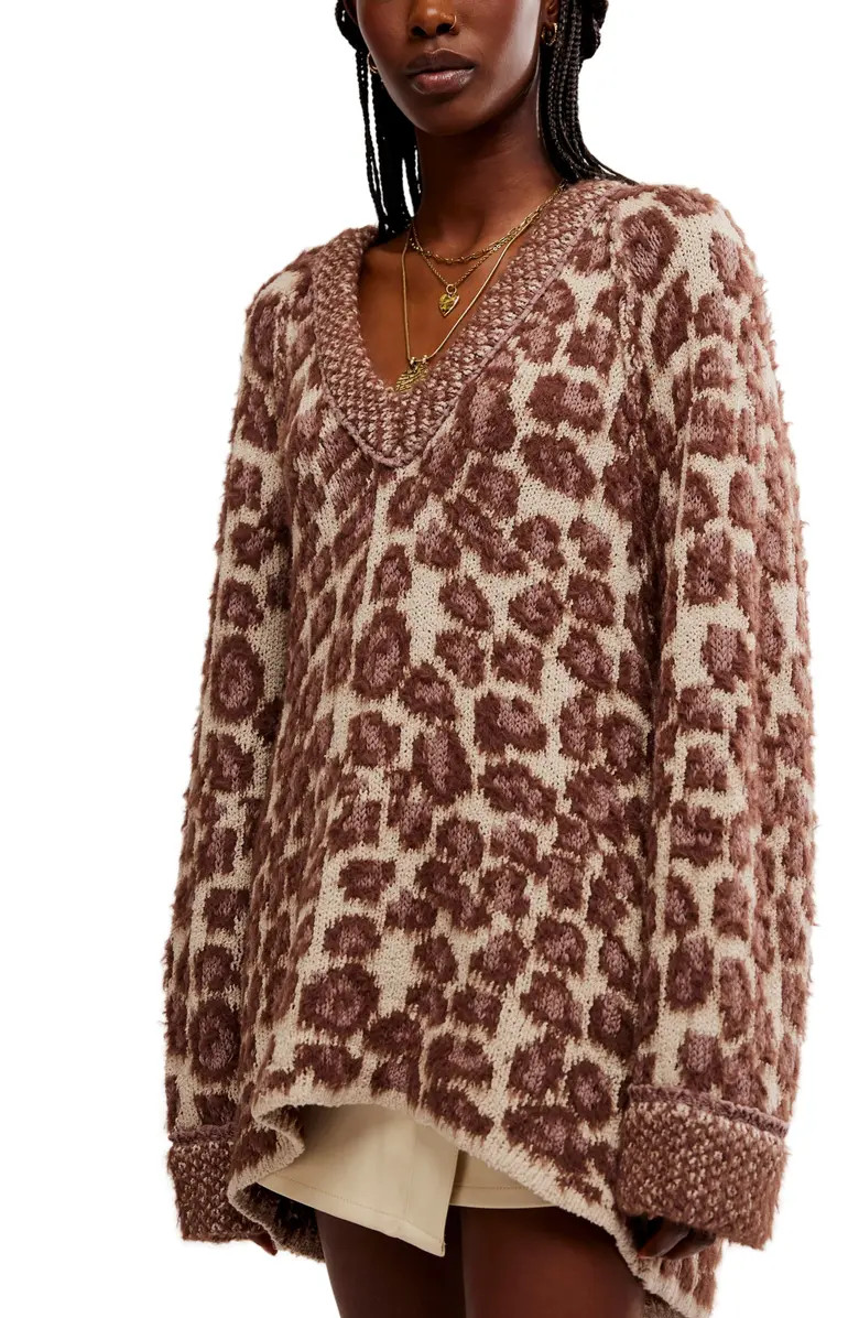Free People Animal Pattern Tunic Sweater | Nordstrom | Nordstrom