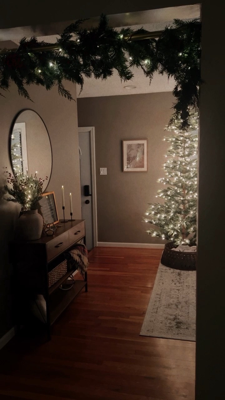 Modern and natural Christmas entryway decor 

Organic Christmas decor, rustic
Christmas decor, minimalist decor, console table styling, console table decor, fake candles, Christmas stems

#LTKSeasonal #LTKHoliday #LTKCyberWeek