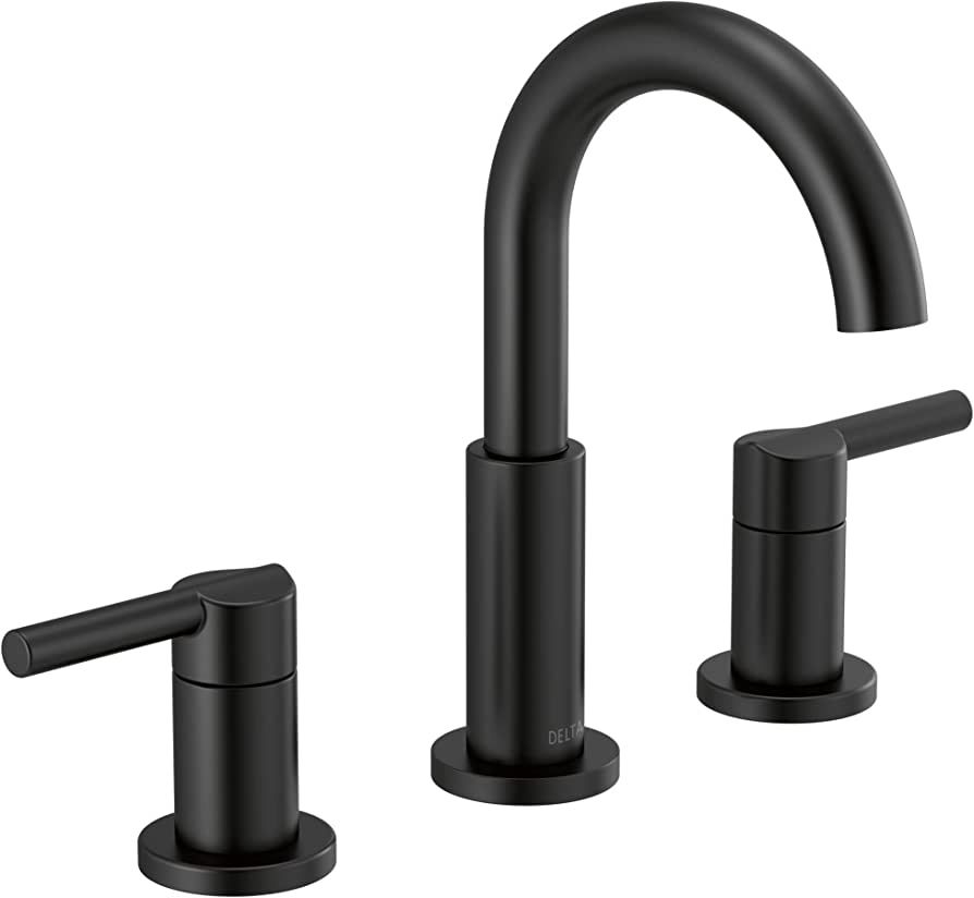 Delta Faucet Nicoli Widespread Bathroom Faucet 3 Hole, Matte Black Bathroom Faucet, Bathroom Sink... | Amazon (US)