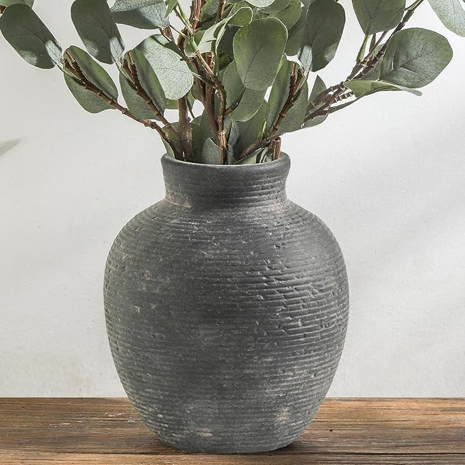 Ceramic Flower Vase Home Decor - Farmhouse Table Vases Rustic Vintage Living Room Kitchen Bedroom... | Amazon (US)