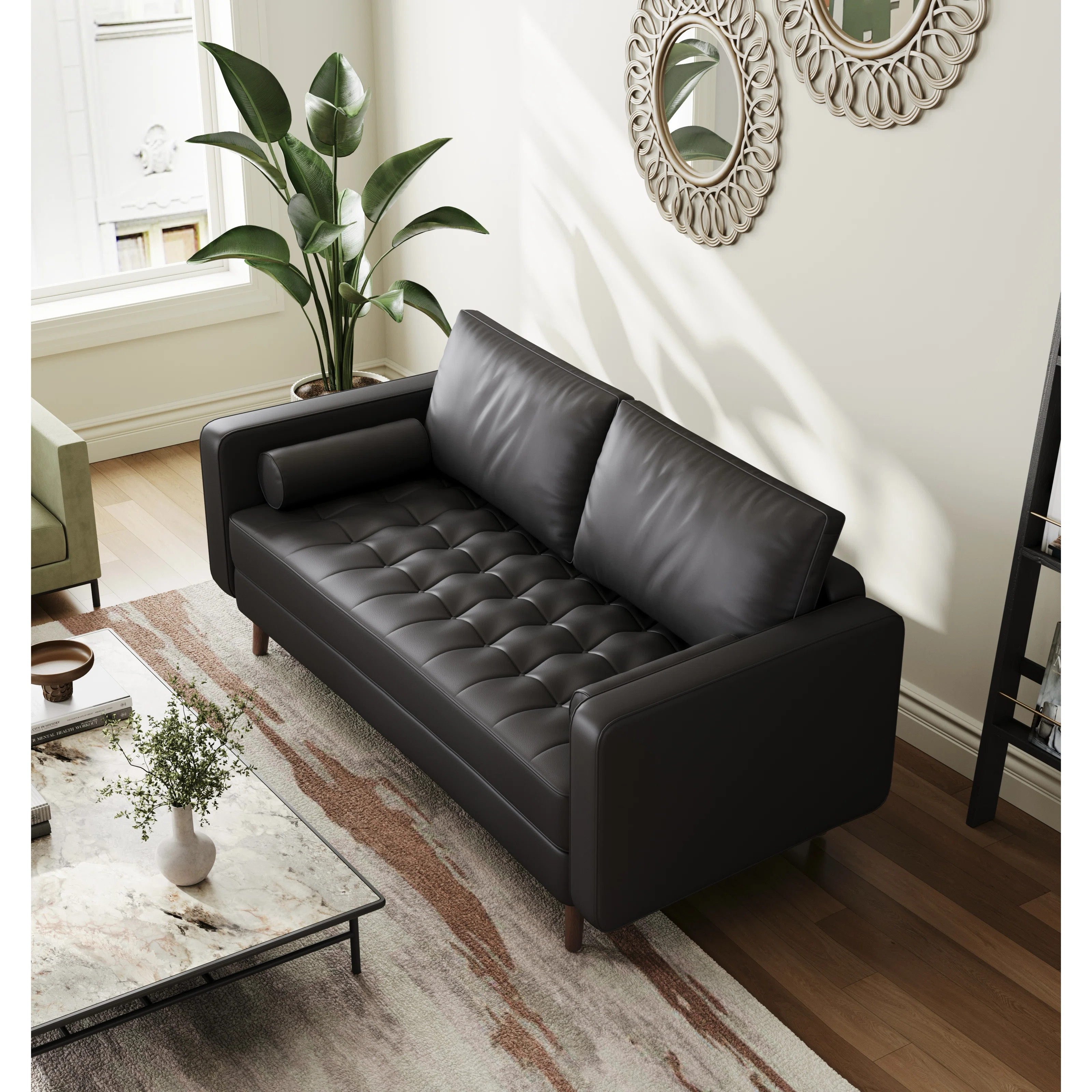 Bridgeview 59" Vegan Leather Square Arm Loveseat | Wayfair North America