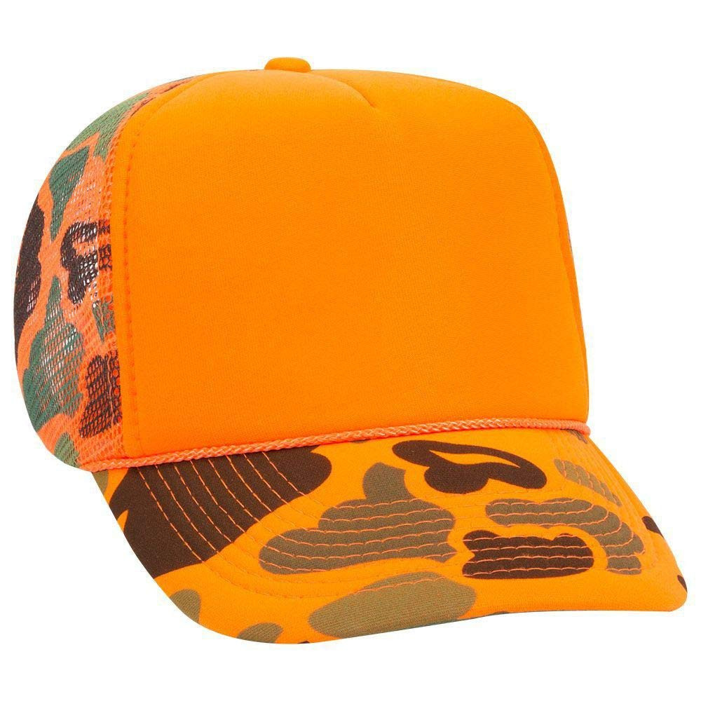 OTTO Neon Camouflage Foam Front 5 Panel High Crown Mesh Back Trucker Hat | Amazon (US)