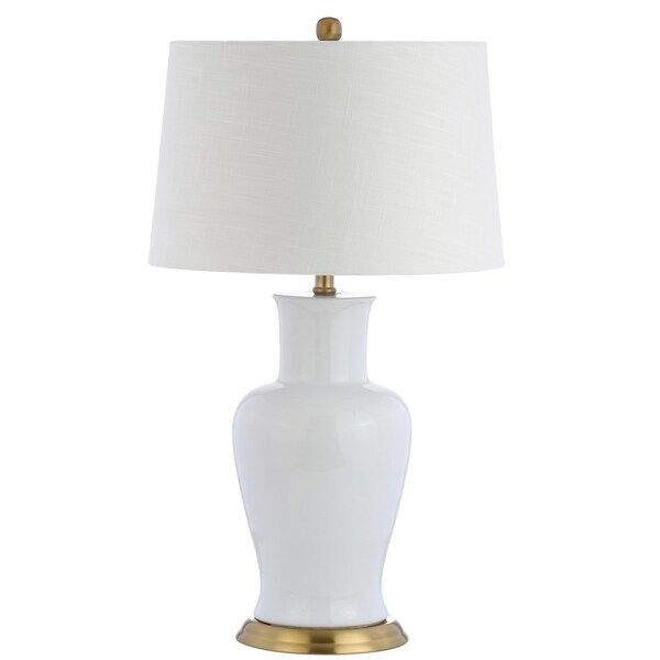 Julian 29" Ceramic LED Table Lamp, White/Gold by JONATHAN Y | Bed Bath & Beyond