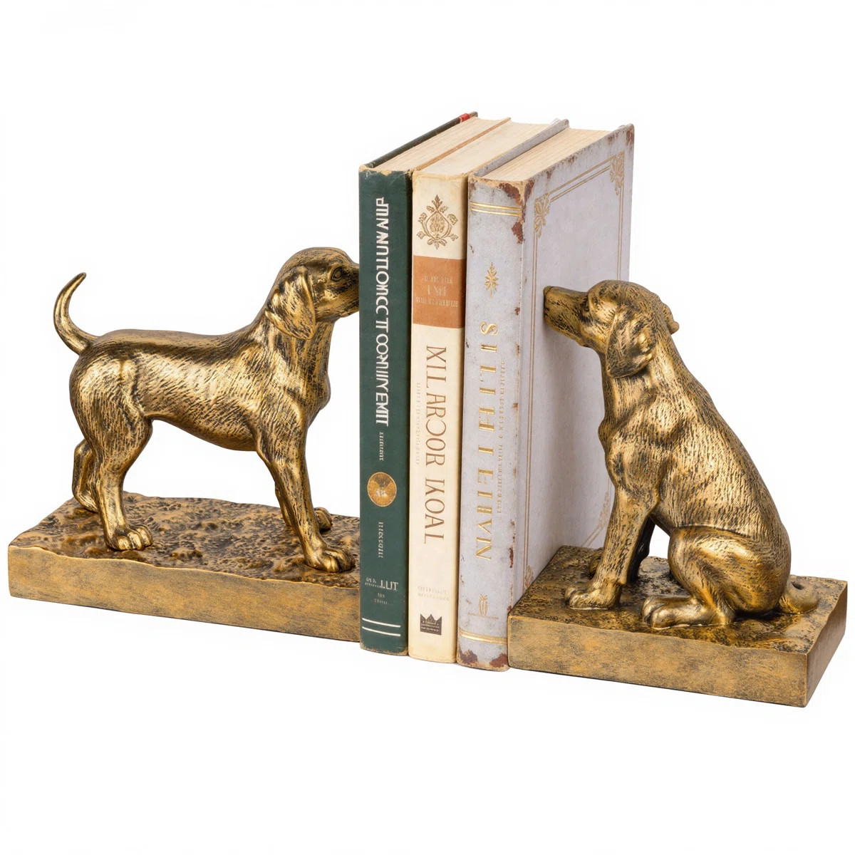 Labrador Dog Bookends (Set Of 2), Standing & Sitting Dog Figurines For Shelves And Desks (Set of ... | Wayfair North America