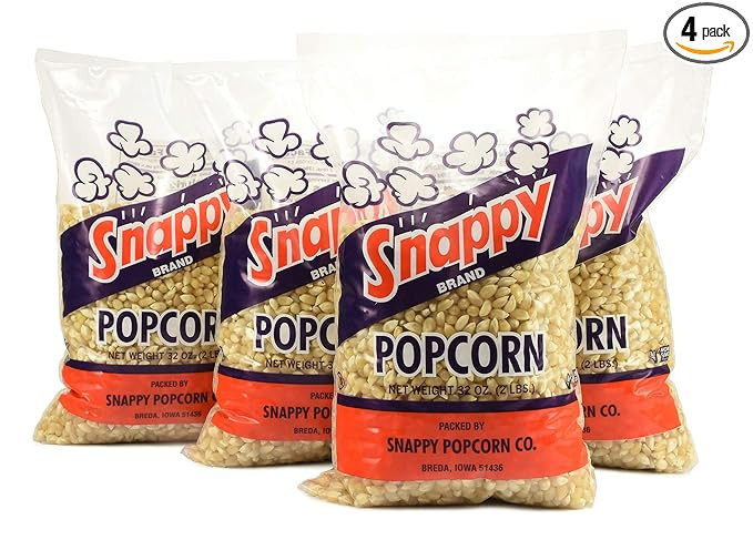 Snappy White Popcorn Kernels for Popping with Popcorn Machine, Air Popper or Stove Top, 2lb Bags,... | Amazon (US)