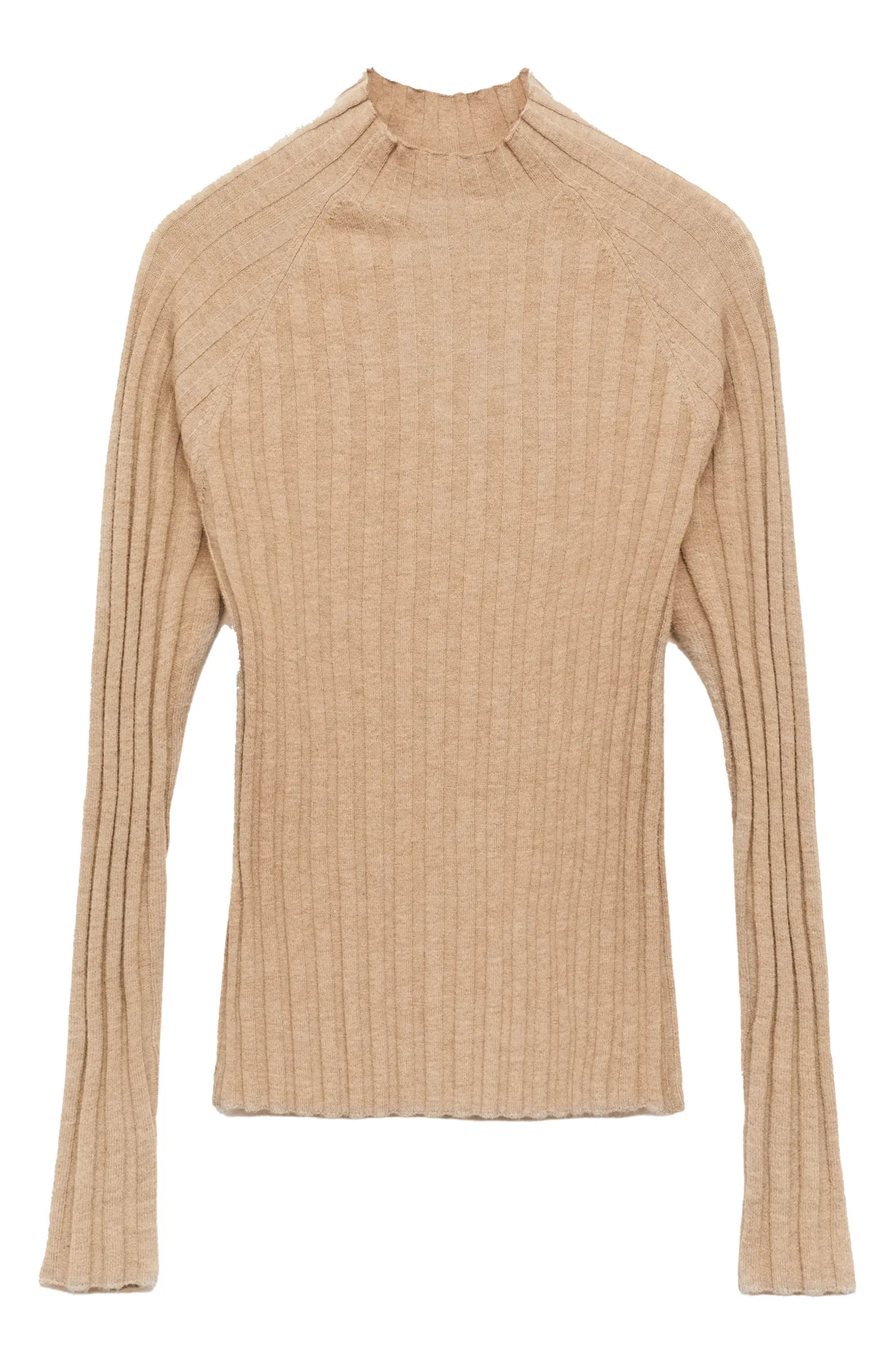 MANGO Flurry Rib Funnel Neck Sweater | Nordstrom | Nordstrom