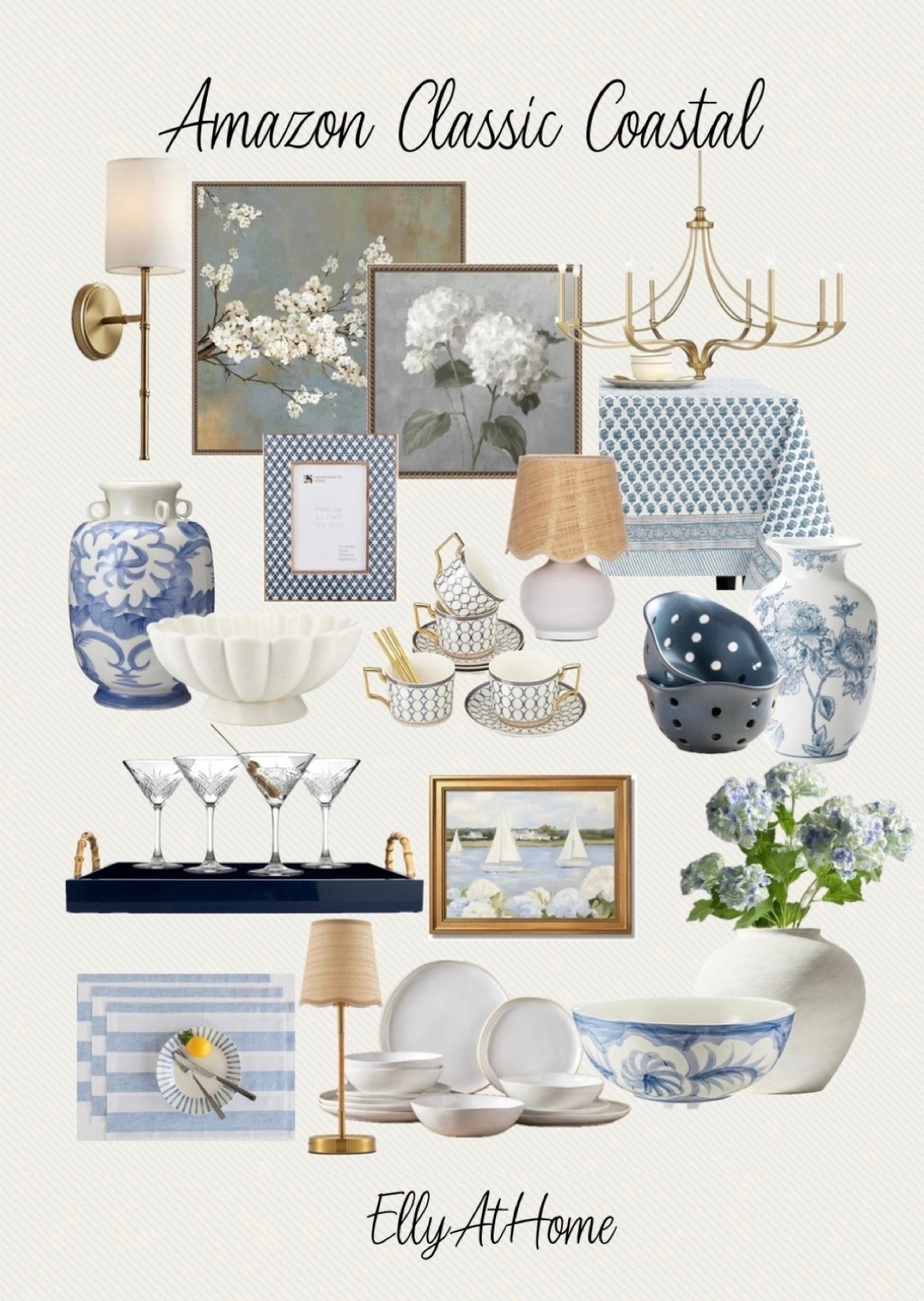 Classic coastal kitchen and accessories styling from Amazon home! Shop beautiful lighting, blue accessories, trays, vases, bowls, dinnerware, glassware, artwork, florals + more! Free shipping.

#LTKdayinmylife #LTKHome #LTKSaleAlert