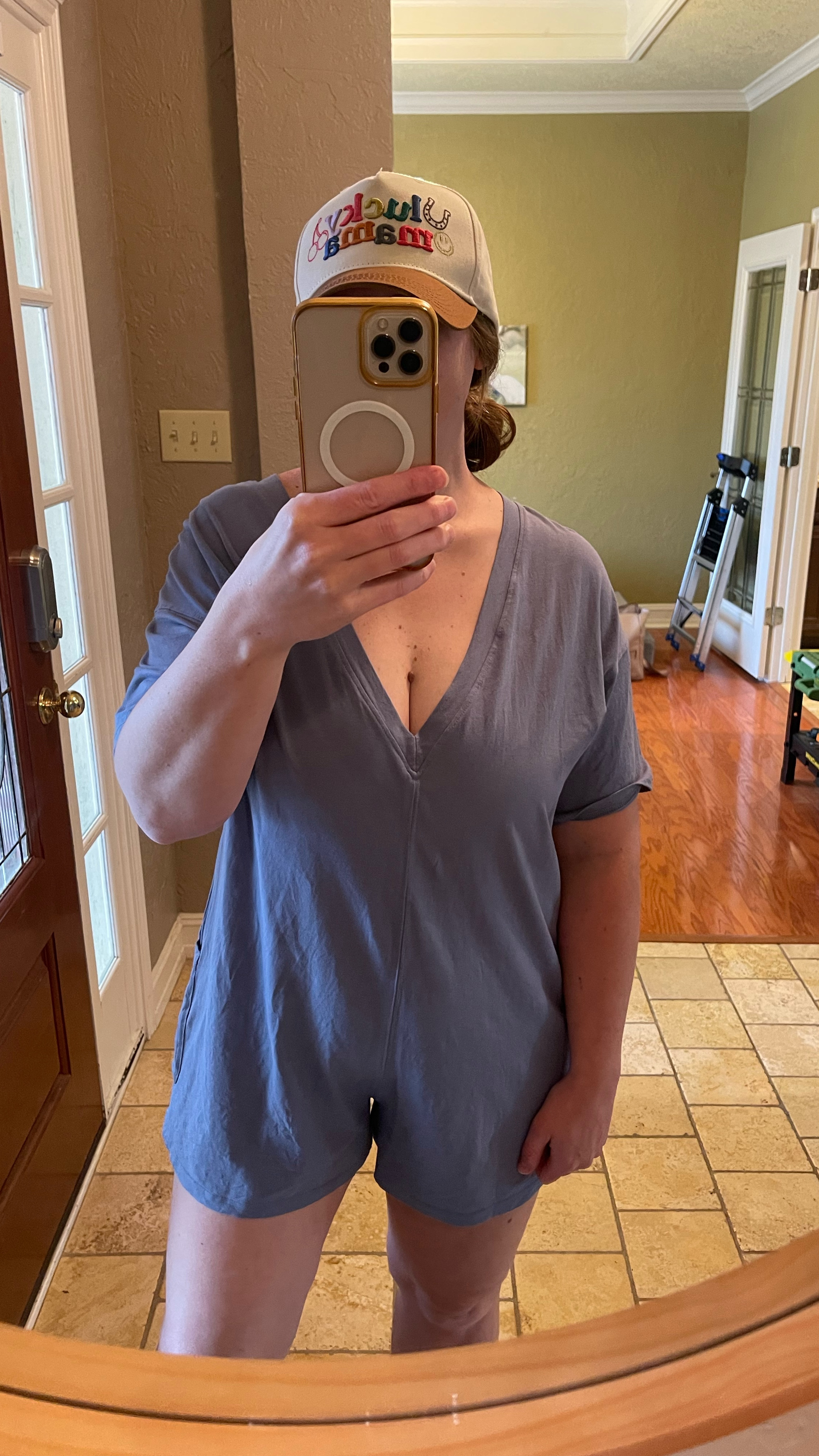 Sahm outfit of the day • ootd • Amazon romper • trendy hat • trucker hat • fp lookalike • Amazon finds 

Wore this pre pregnancy, while pregnant, and now postpartum. In a Medium ( little short could size up) 

#LTKMidsize #LTKSaleAlert #LTKStyleTip