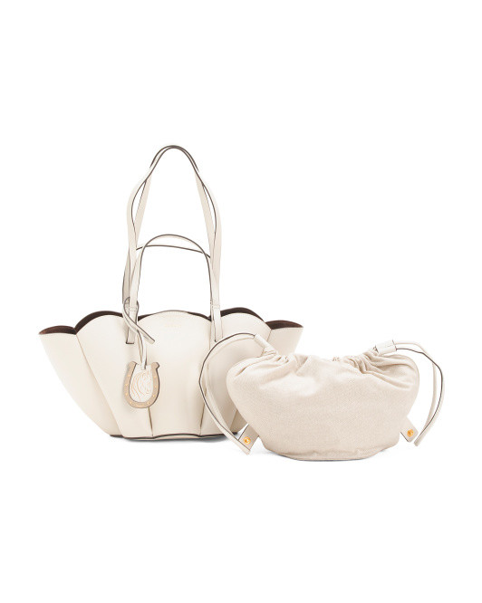 Leather Kentucky Derby Small Open Top Grab Tote | TJ Maxx