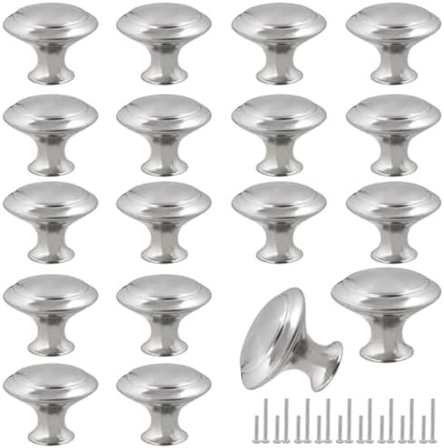 Romeda 30mm Silver Cabinet Knobs - 18 Pieces Drawer Pulls for Dressers, Kitchen, Cabinets With Sc... | Amazon (US)