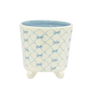 5.5" Blue & White French Bow Ceramic Tabletop Planter by Ashland® | Michaels Stores