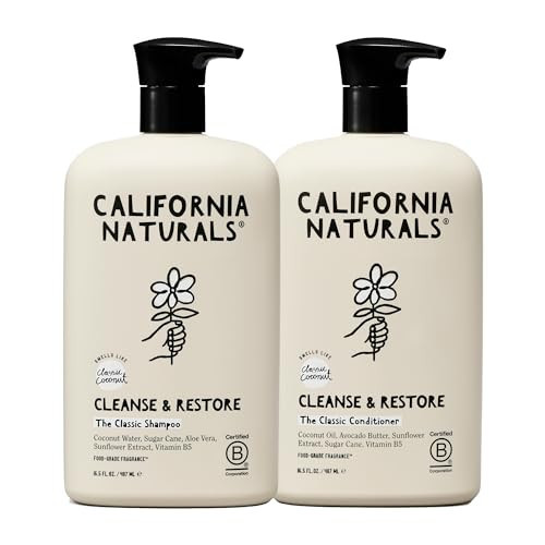 California Naturals Shampoo and Conditioner Set, Sulfate Free, Naturally Derived Clean Ingredients, Paraben Free, Non Toxic, Vegan, Hair Care Bundle for Women and Men, All Hair Types, 16.5 fl oz | Amazon (US)