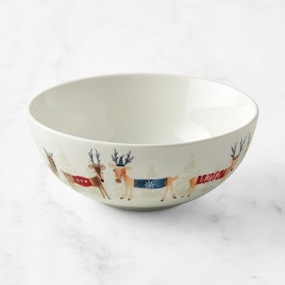 Natale Reindeer Cereal Bowls, Set of 4 | Williams-Sonoma