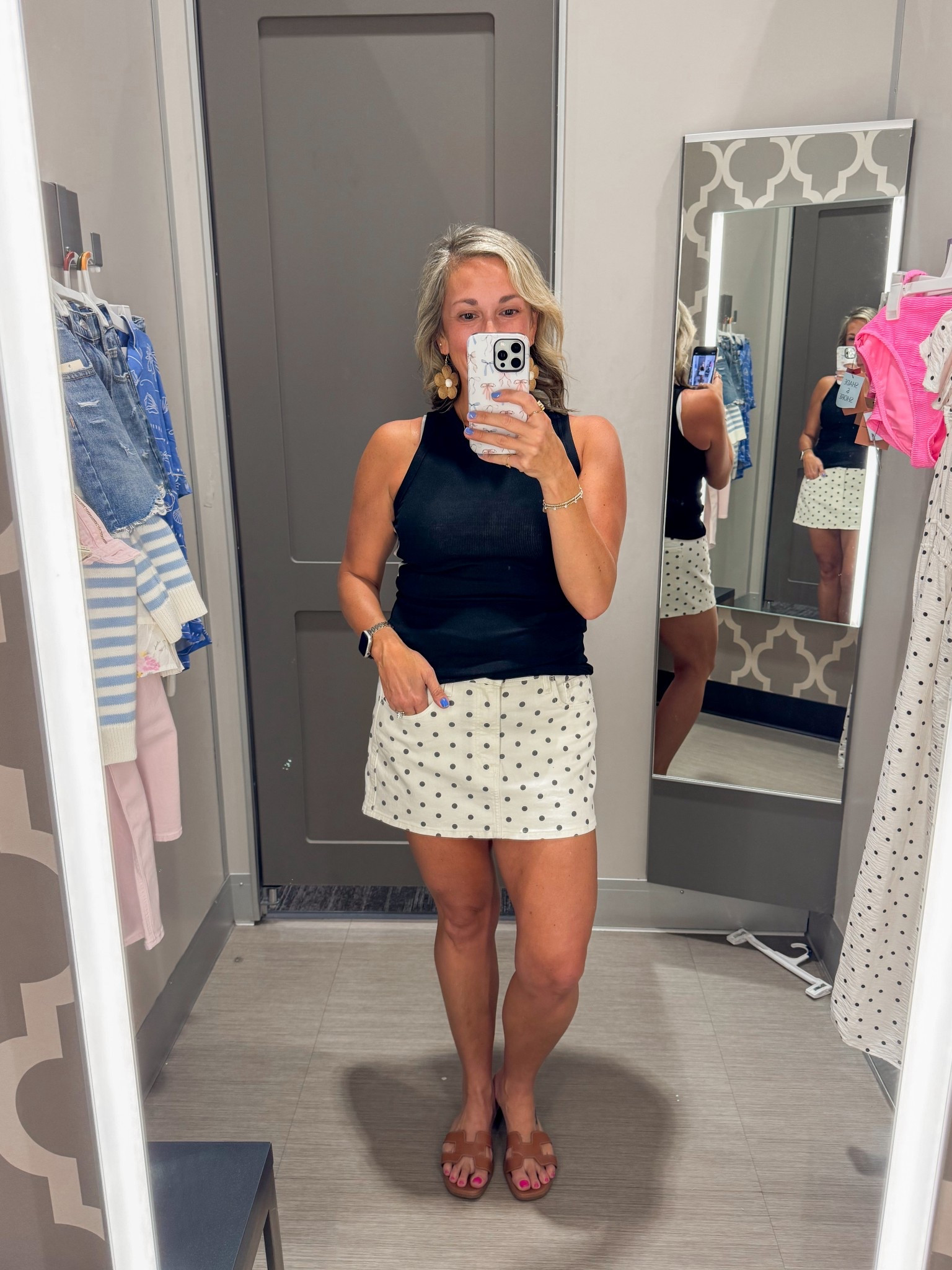 Anything polka dot, sign me up! This skirt is so dang cute I had to take her home with me! This would be really cute with red too! 

#LTKSeasonal #LTKOver40