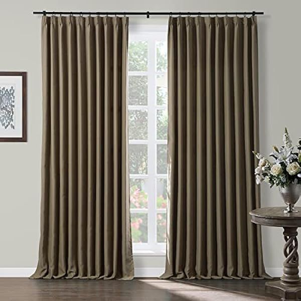 HOMERILLA 100% Blackout Curtains, Pinch Pleated Linen Blackout Curtains Thermal Insulated Room Da... | Amazon (US)