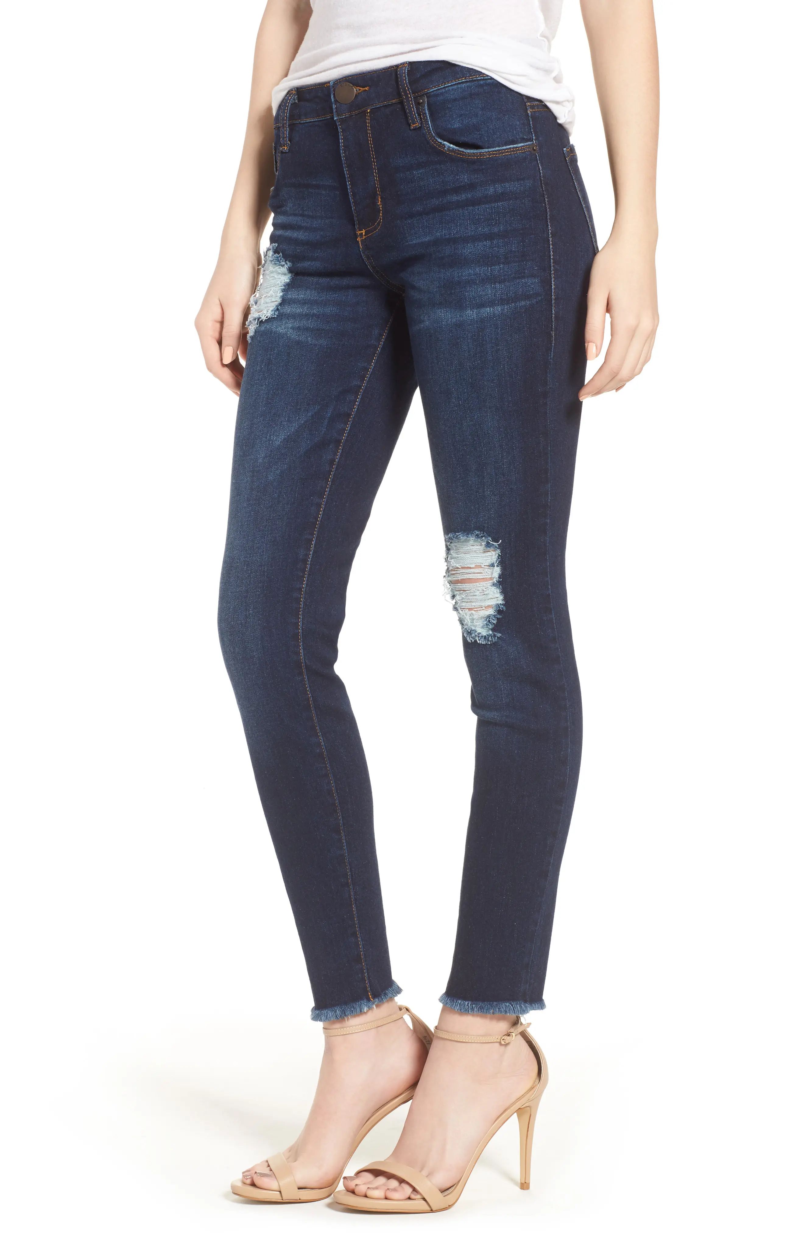 Emma Frayed Hem Ankle Skinny Jeans | Nordstrom