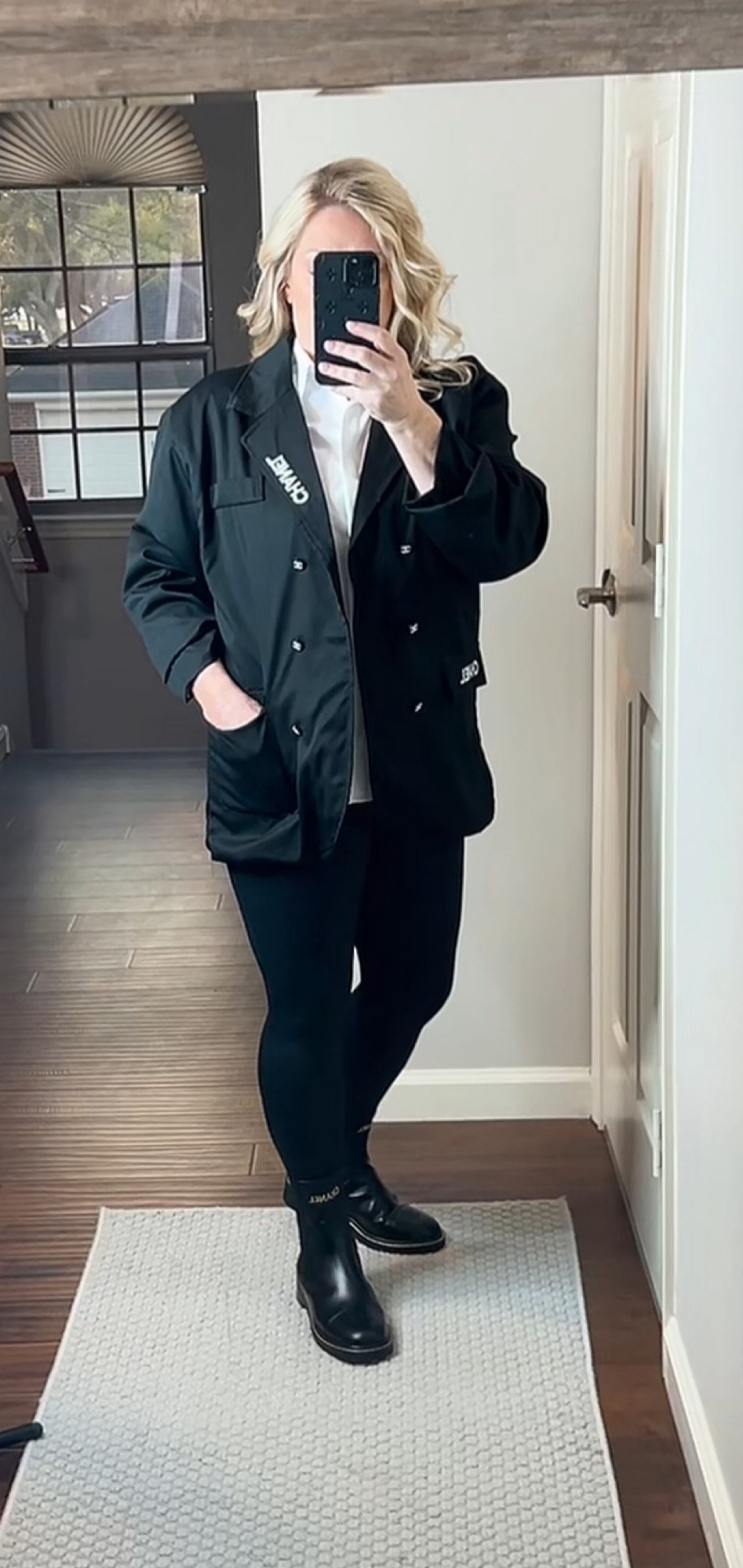 The jacket boot combo!  
For reference Button up size XLg, jacket size 3xlg, they run small, leggings medium 
#designerfinds

#LTKshoecrush #LTKworkwear #LTKitbag