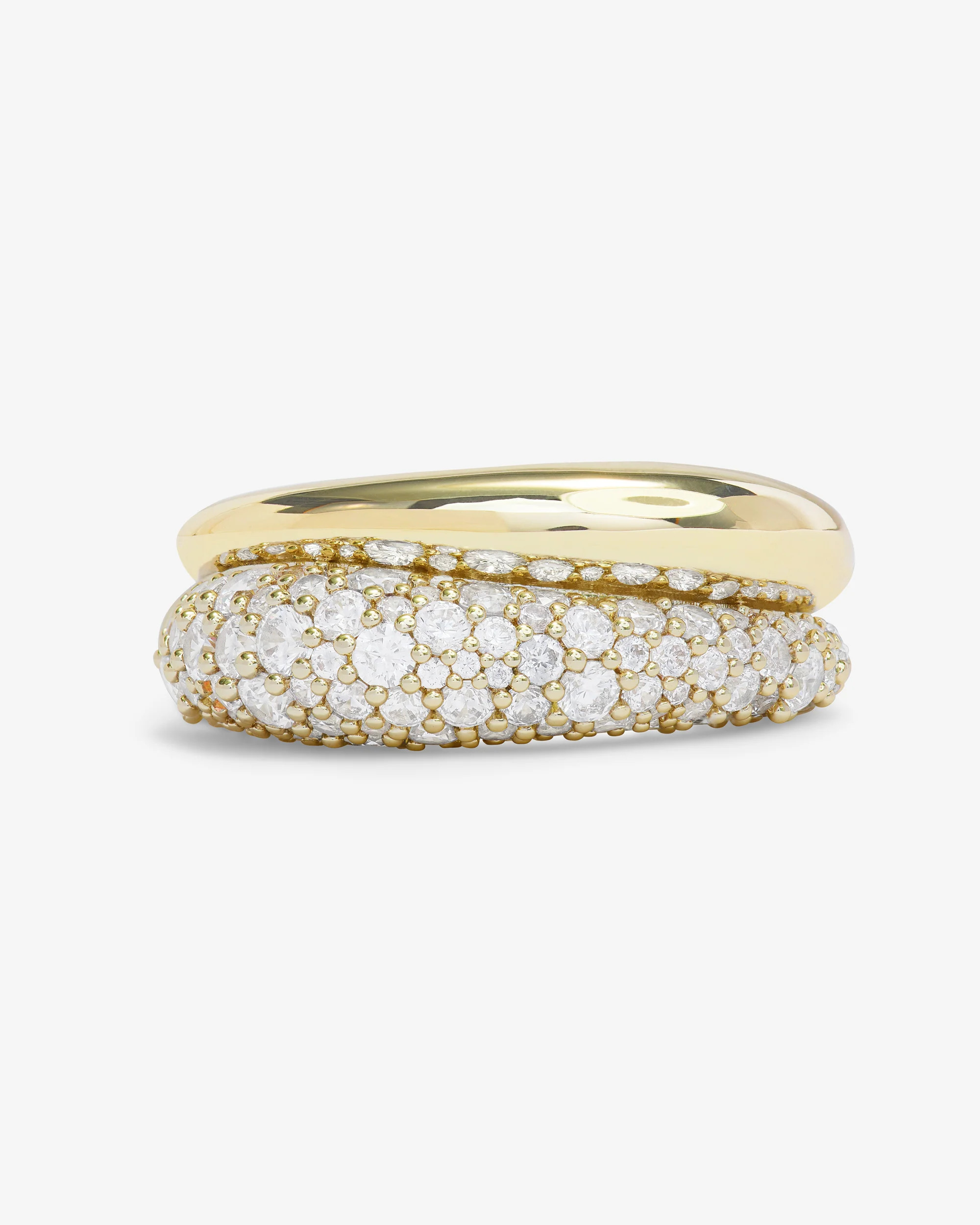 Norah Pavé Double Ring - Gold|White Diamondettes | Melinda Maria Jewelry