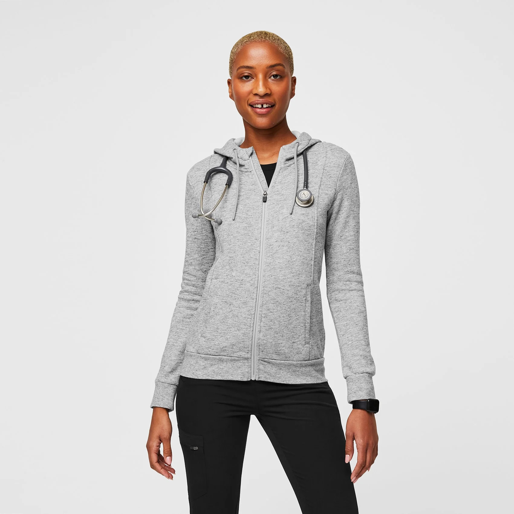 Women's Essential Hoodie - Heather Grey · FIGS | FIGS
