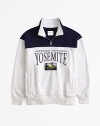 Embroidered Yosemite Vintage Sunday Half-Zip | Abercrombie & Fitch (US)