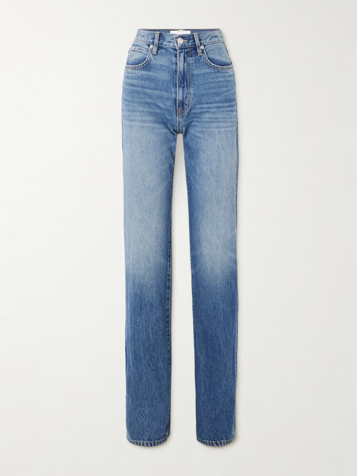SLVRLAKE - London Turn Up High-rise Straight-leg Jeans - Blue | NET-A-PORTER (US)