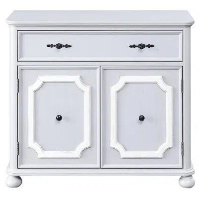 Grey Accent Cabinet With 1 Drawer - 2 Doors Vintage Bun Feet Allure Abundant Storage Compartment Smooth Metal Glides Home Grace 2-door Ample Place Sil | Wayfair North America