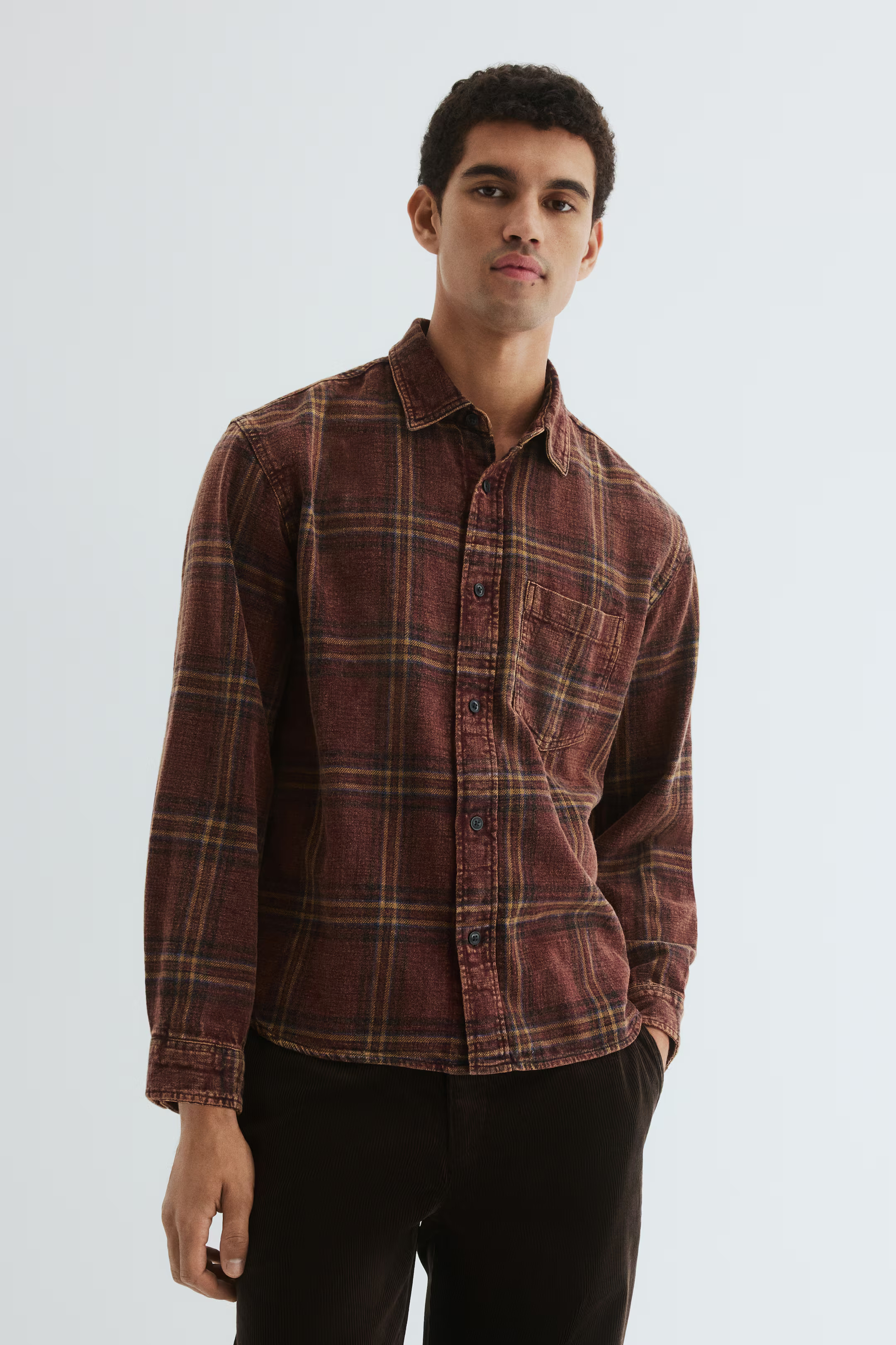 Men’s Dark blue/plaid Relaxed-Fit Shirt | H&M CA | H&M (US + CA)