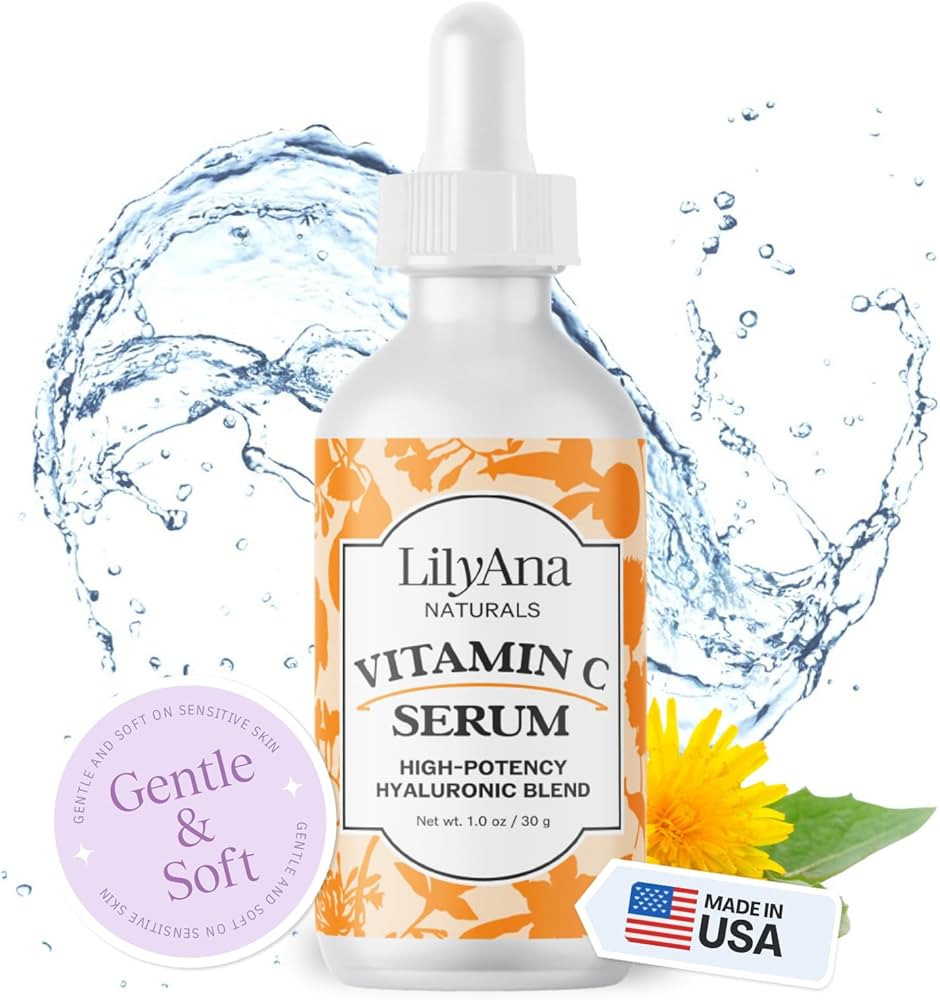 LilyAna Naturals Vitamin C Serum for Face - Face Serum with Hyaluronic Acid and Vitamin E, Anti A... | Amazon (US)