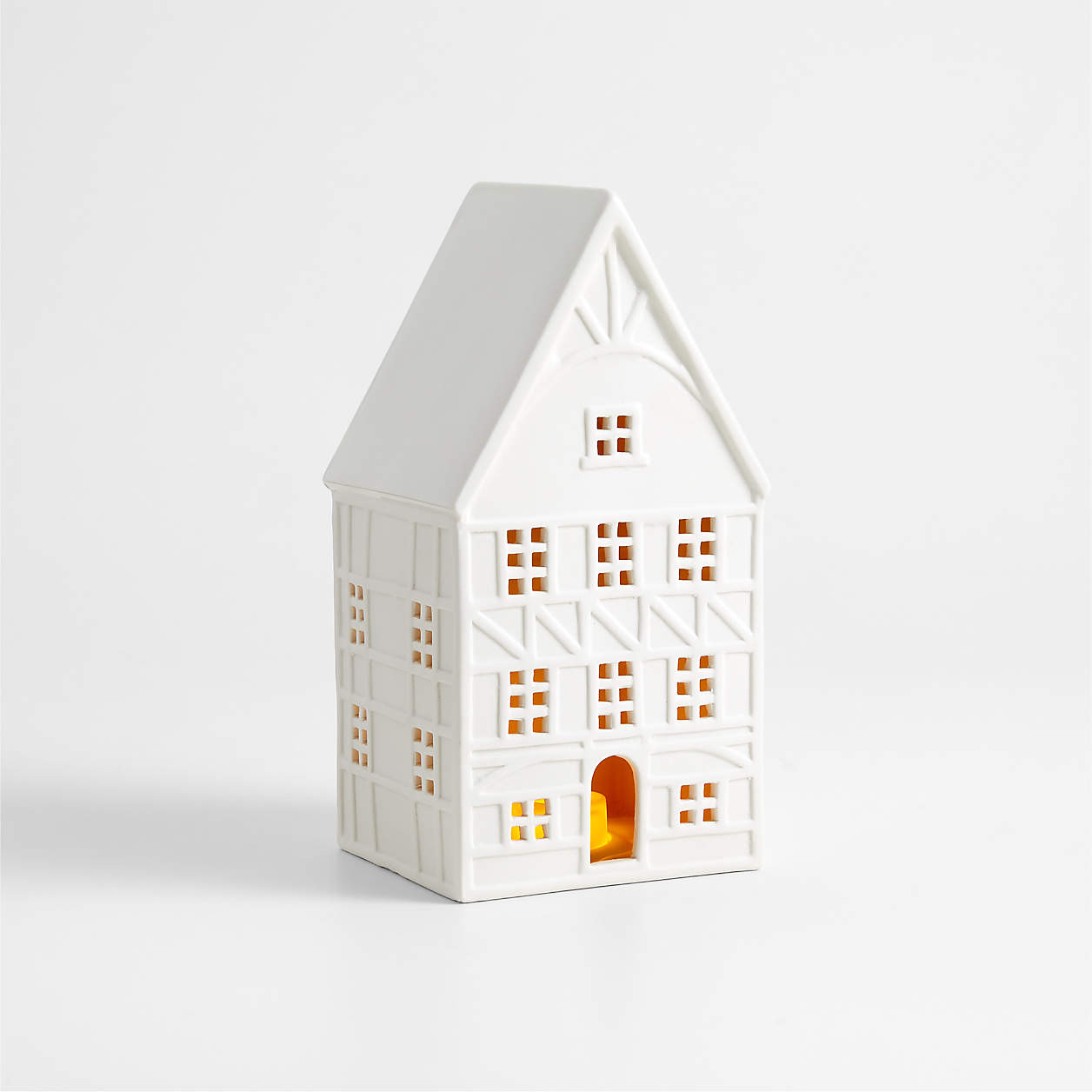 White Ceramic Holiday Church + Reviews | Crate & Barrel | Crate & Barrel