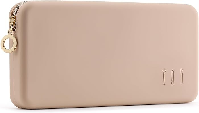 FVION Zipper Makeup Brushes Bag For Travel, Large Silicone Makeup Brush Holder, Make Up Brushes P... | Amazon (US)