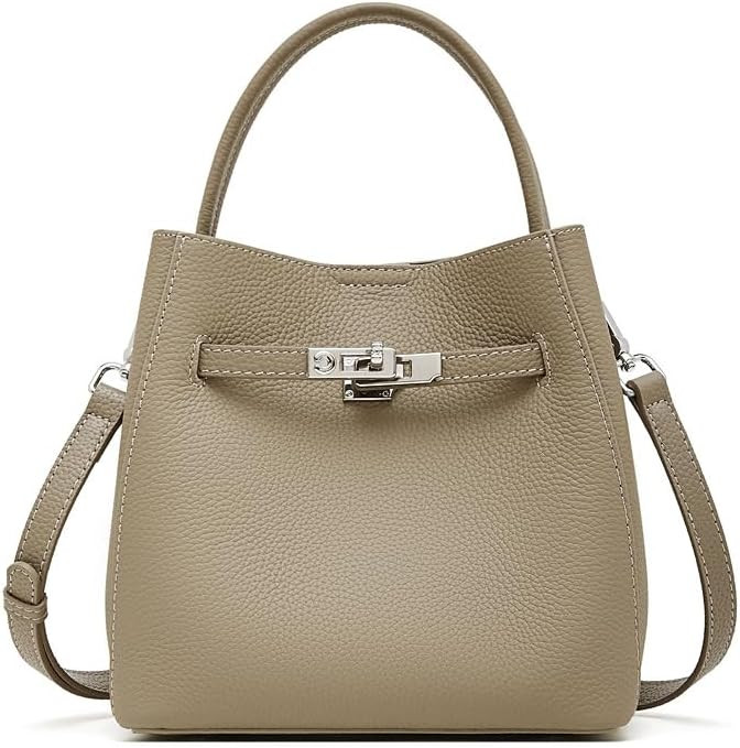 Leather Bucket Bag Handbag Shoulder Crossbody Bag Totes hobo Sling Lock Strap satchel Large Capac... | Amazon (US)