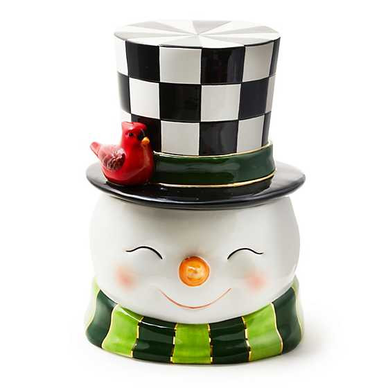 Cozy Christmas Snowman Cookie Jar | MacKenzie-Childs