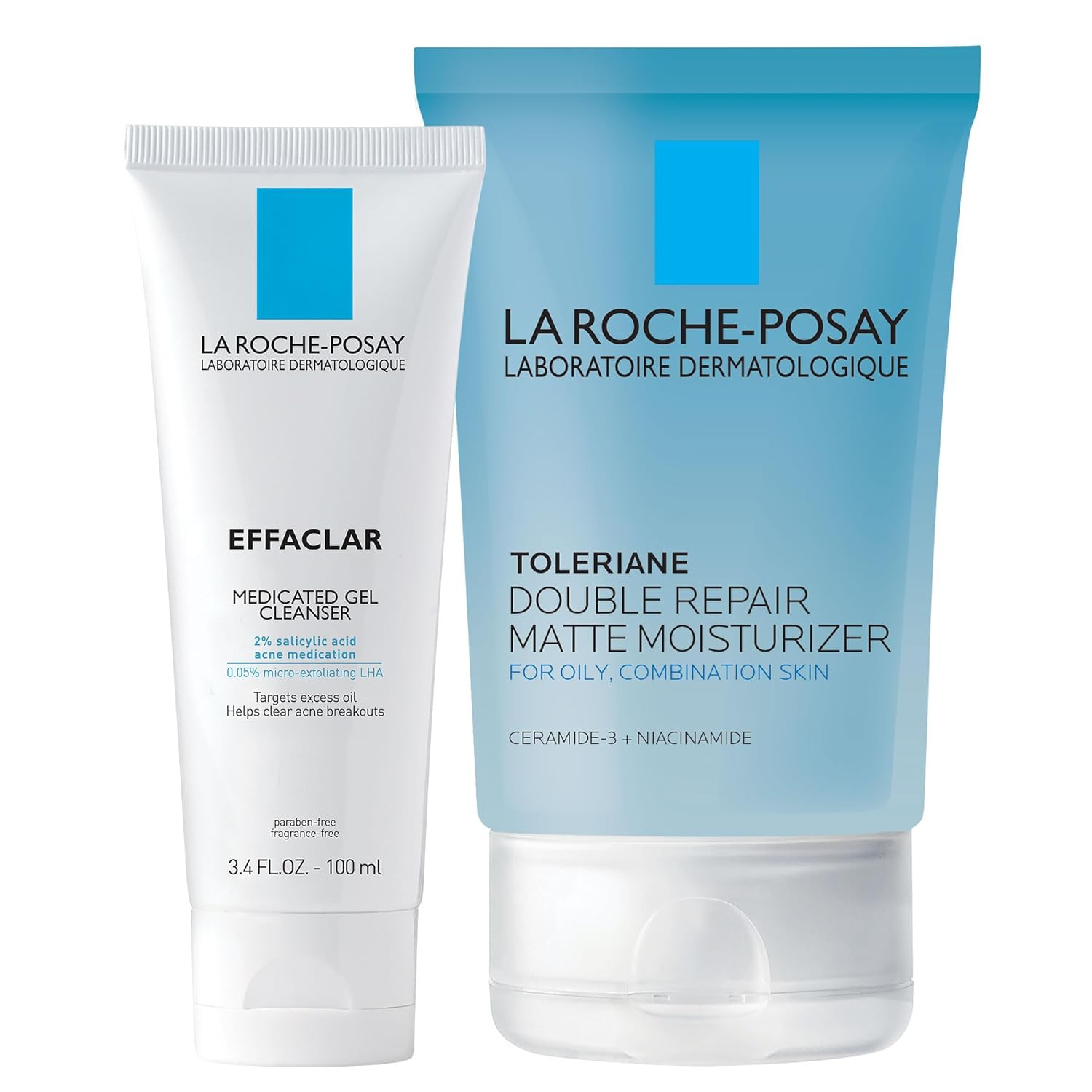 La Roche-Posay Acne Skin Care Set, Toleriane Double Repair Matte Moisturizer 75ml & Effaclar Medi... | Amazon (US)