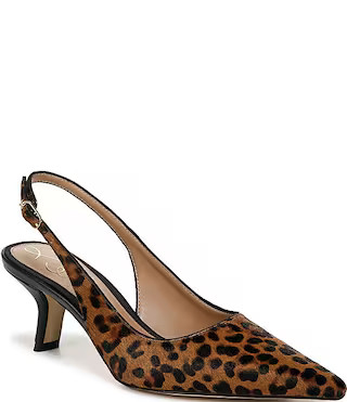 Bianka Leopard Print Calf Hair Slingback Pumps | Dillard's